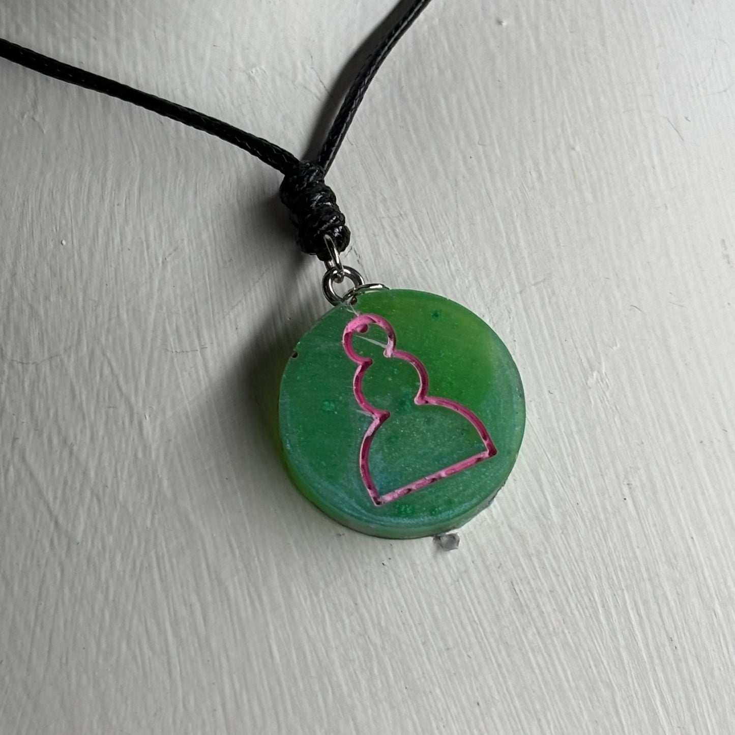Mint Green Pawn - Handmade Resin Chess Necklace