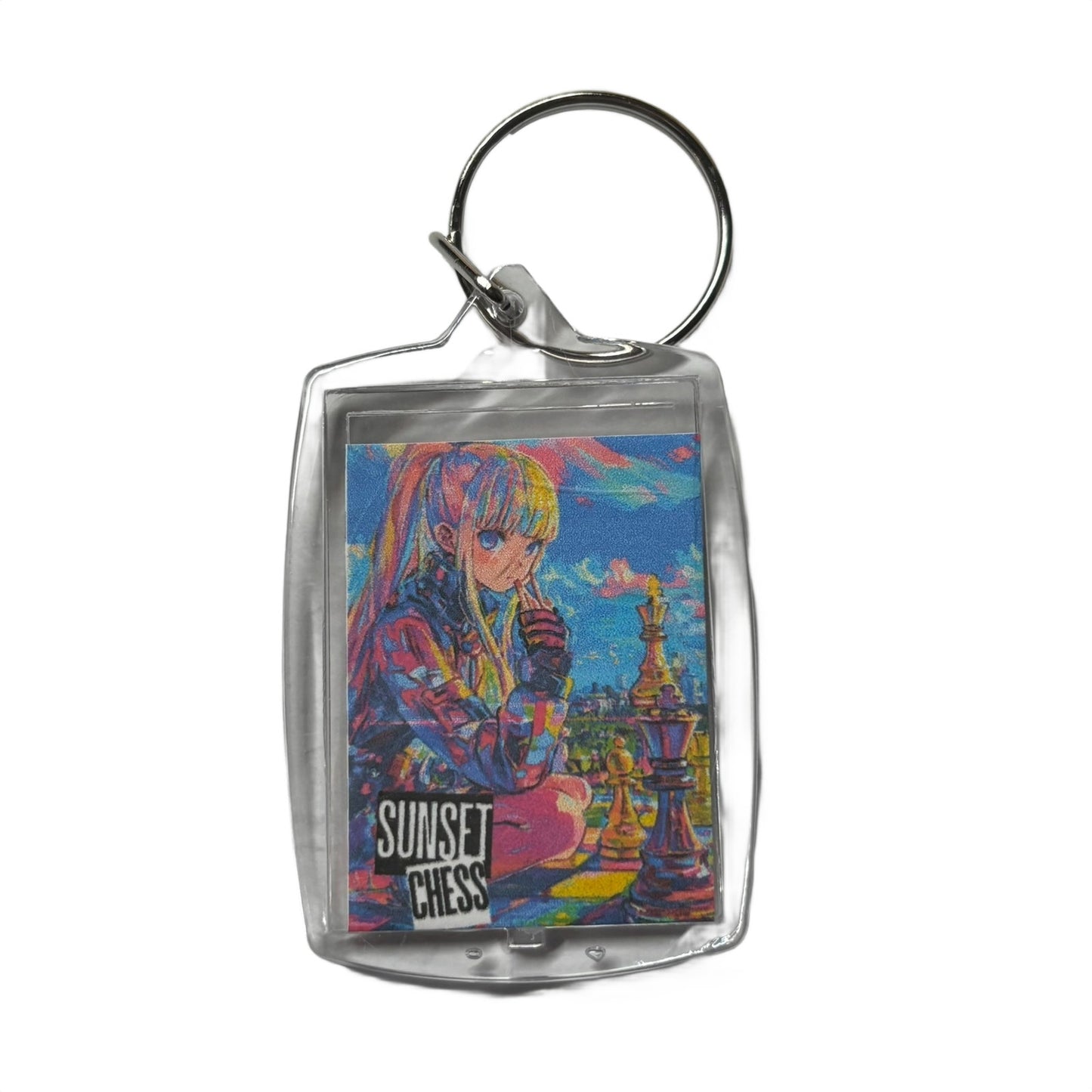 Anime Sunset - Chess  Photo Keychain