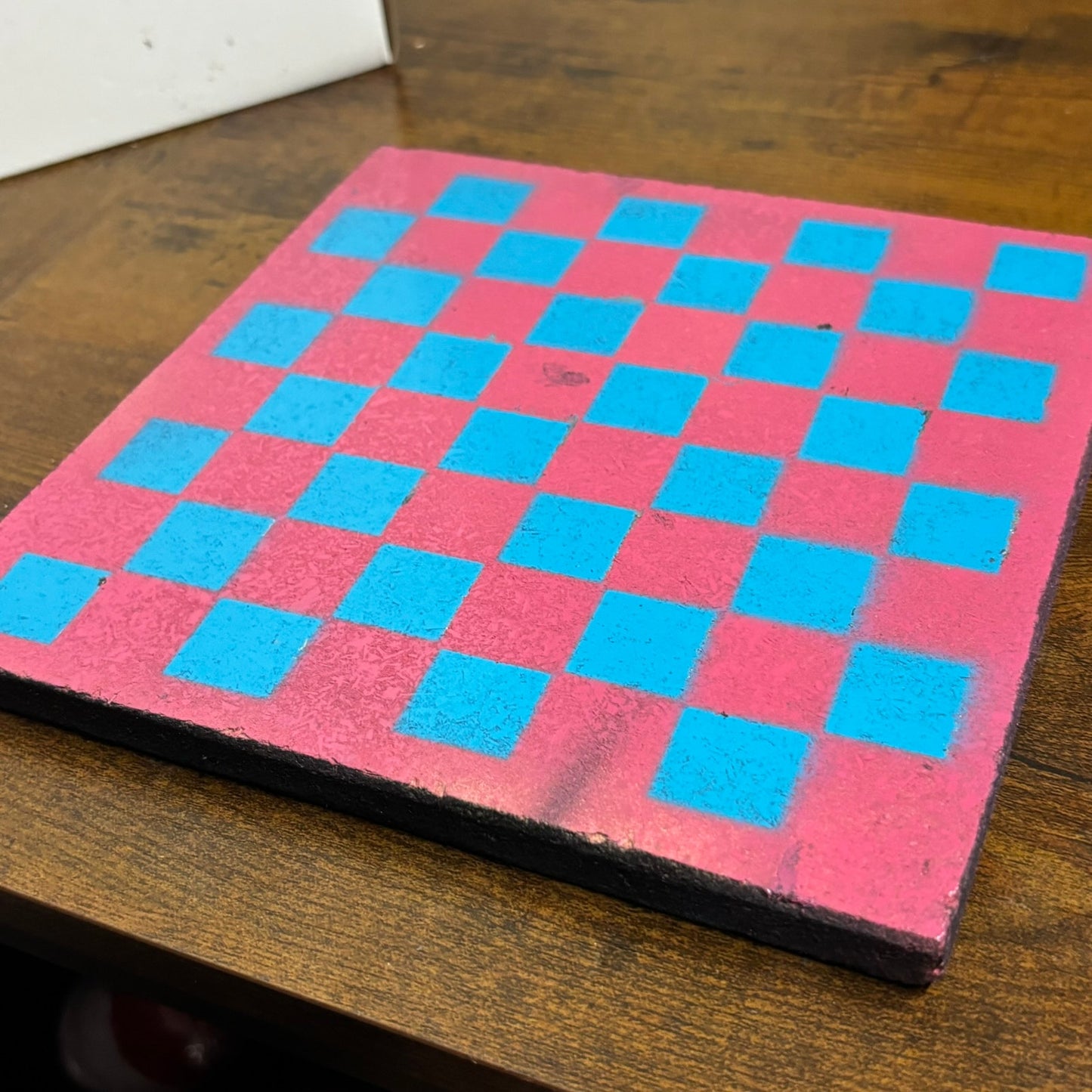 Pink & Blue - Painted Double Sided Chess Board