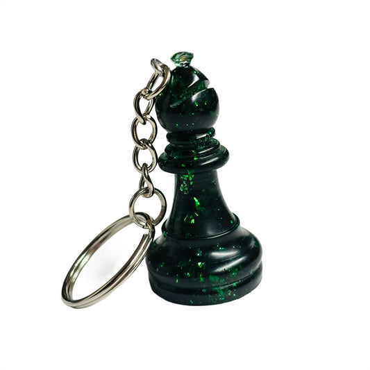 Dark Green Bishop - Handmade Resin Keychain