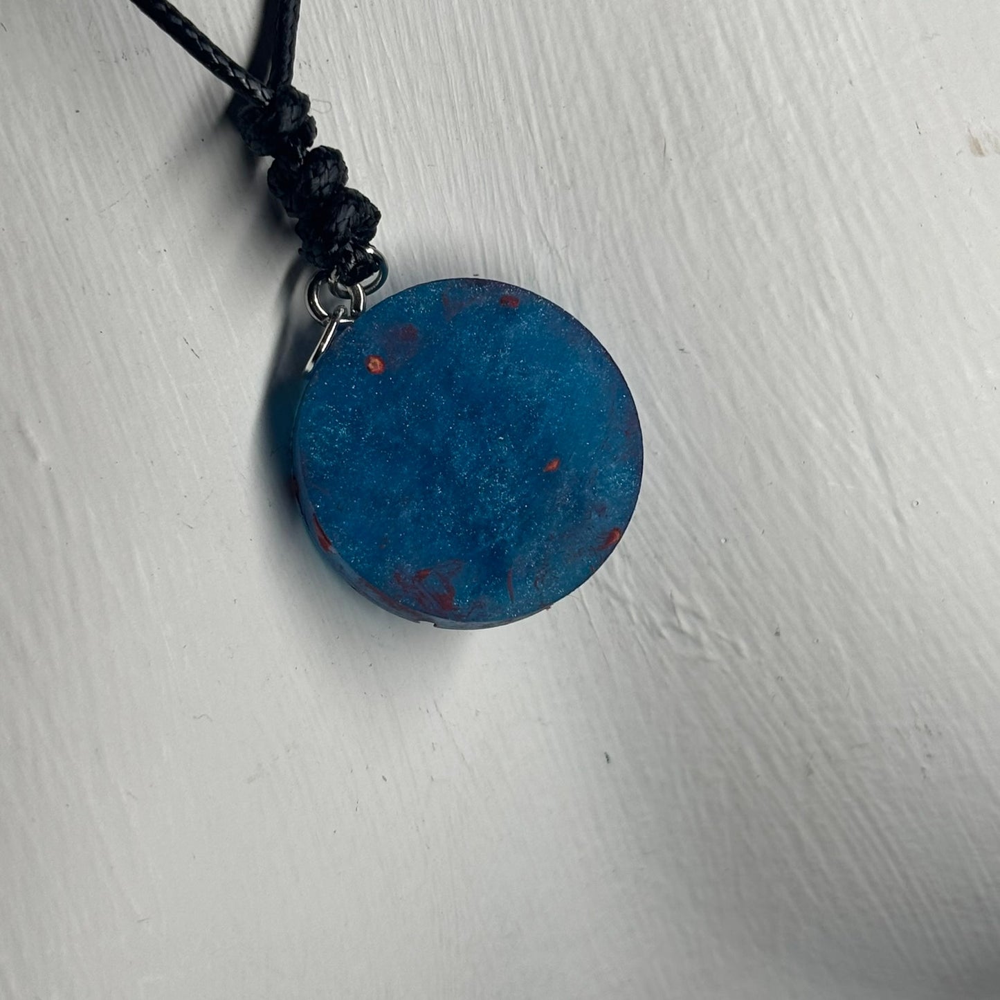 Blue & Red Queen - Handmade Resin Chess Necklace