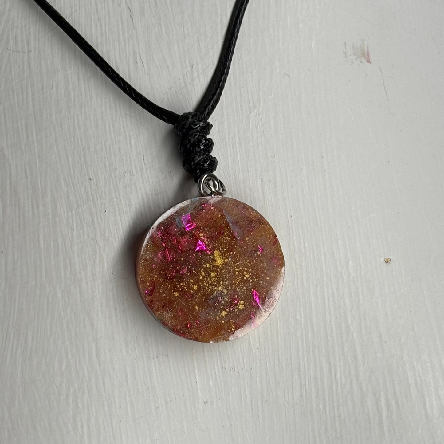 Yellow Crystal Bishop - Handmade Resin Chess Necklace