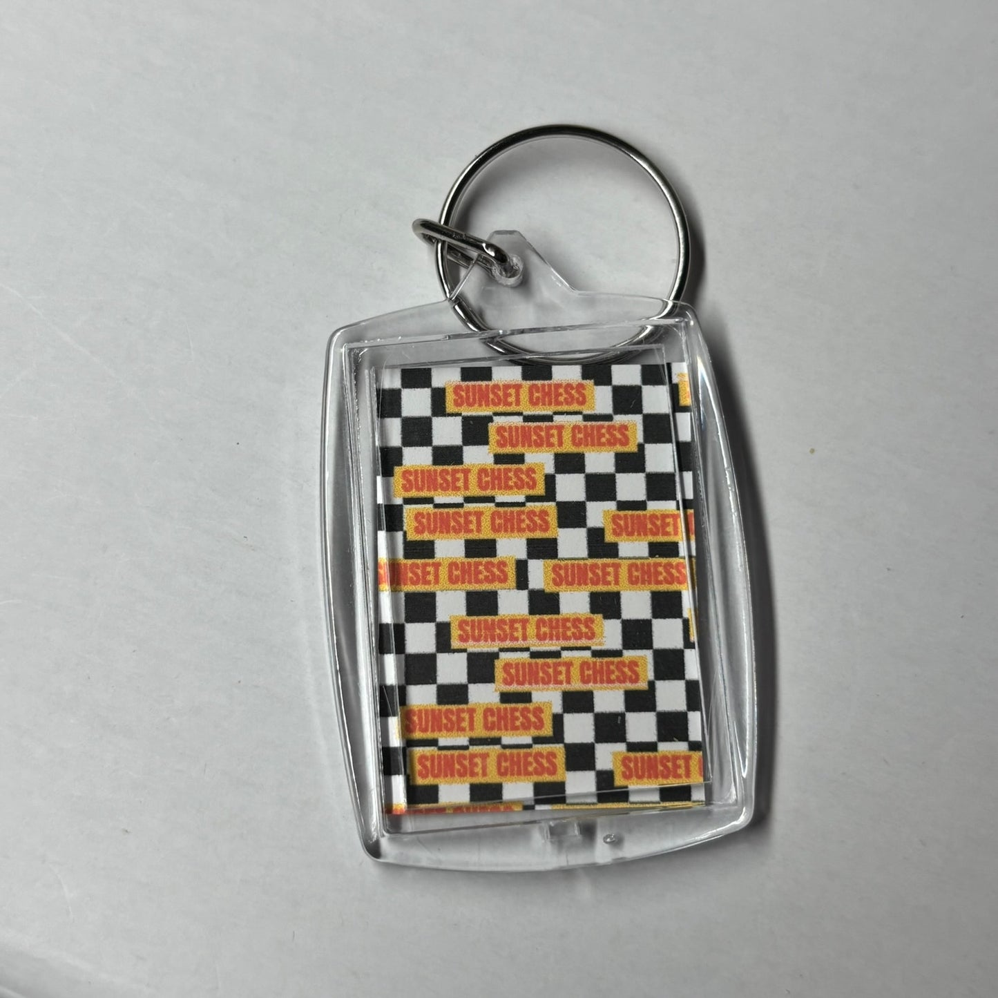 Into The Void - Sunset Chess Photo Keychain