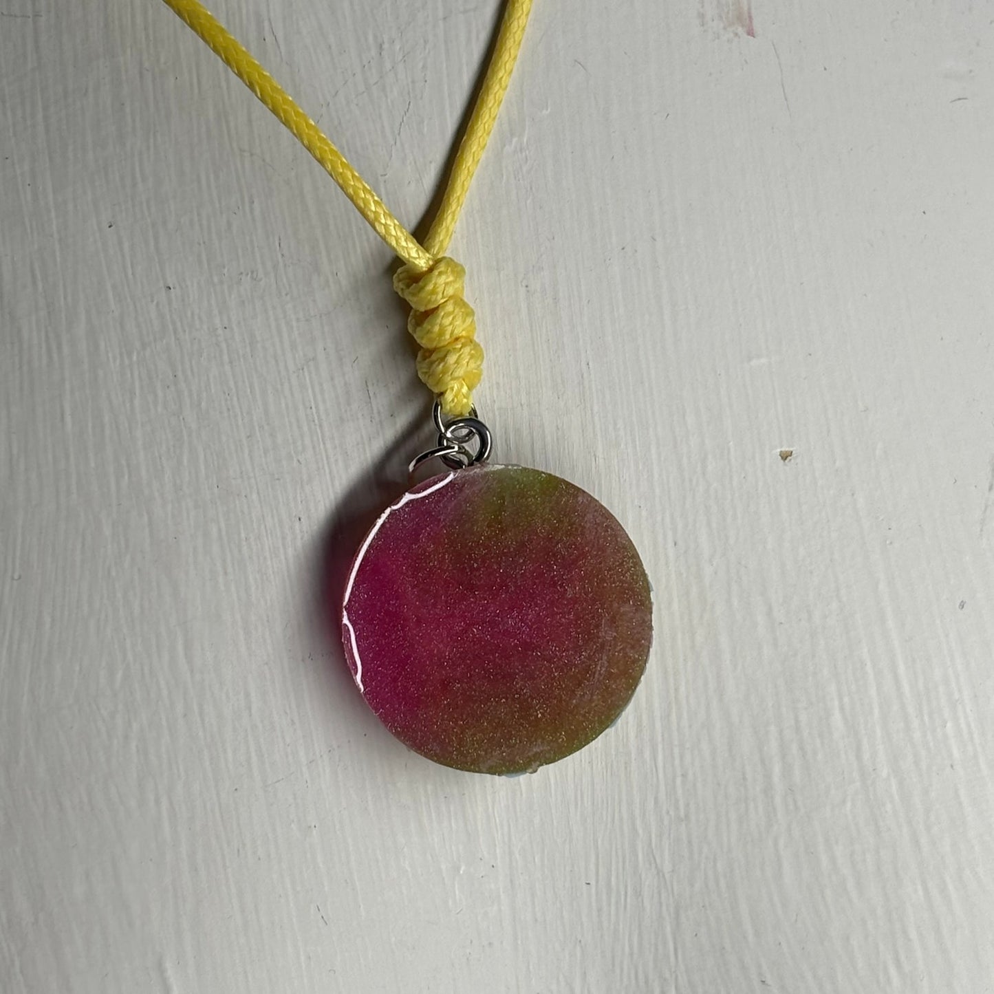 Pink Print Queen - Handmade Resin Chess Necklace