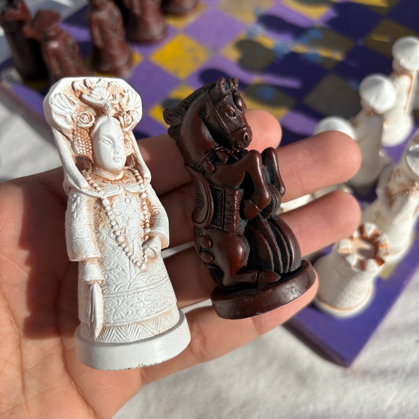 Purple & Yellow - Chinese Edition Chess Set