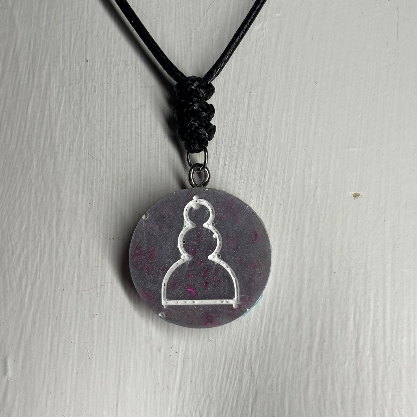 Space Purple Pawn - Handmade Resin Chess Necklace