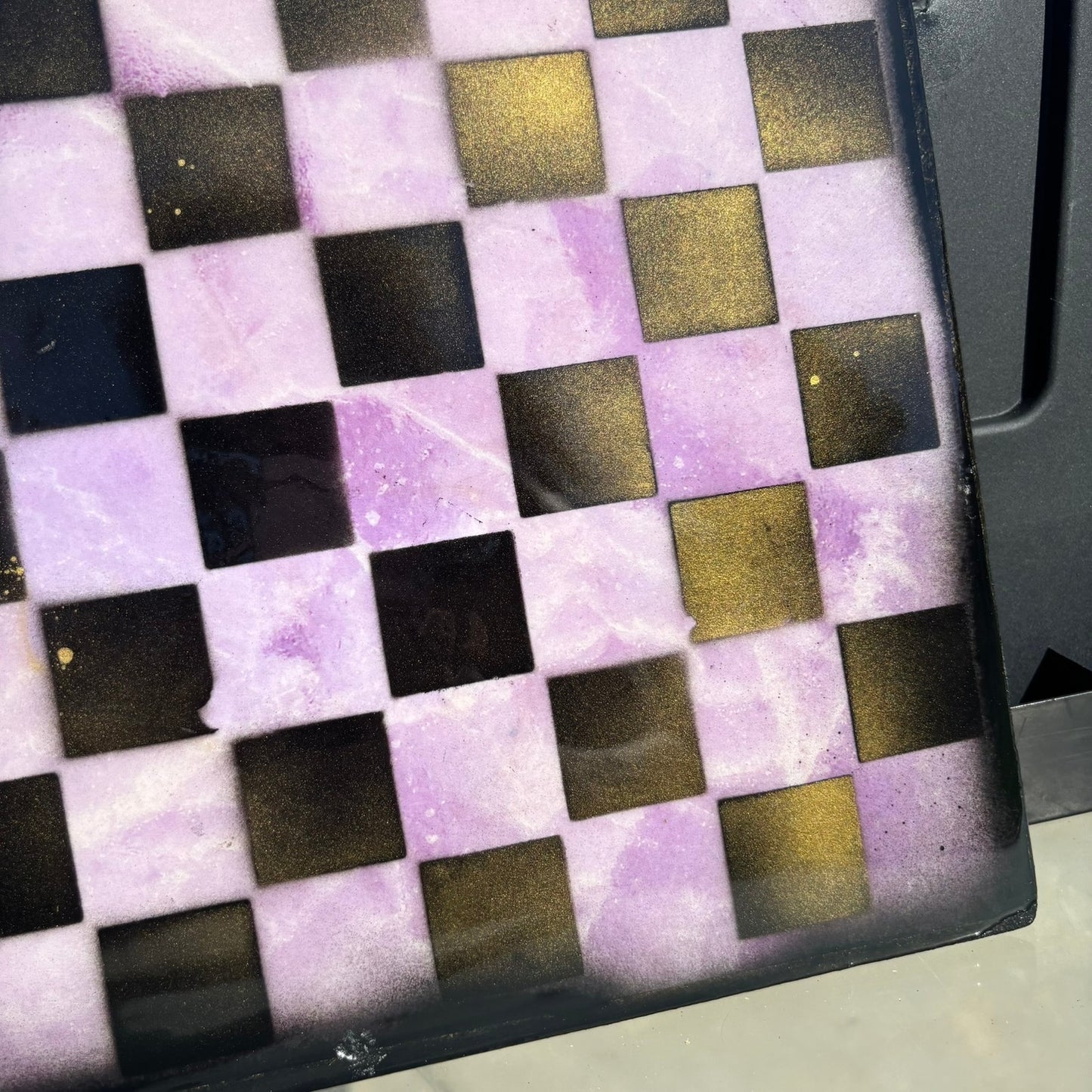 Rock Pink - Resin Coated Chess Board