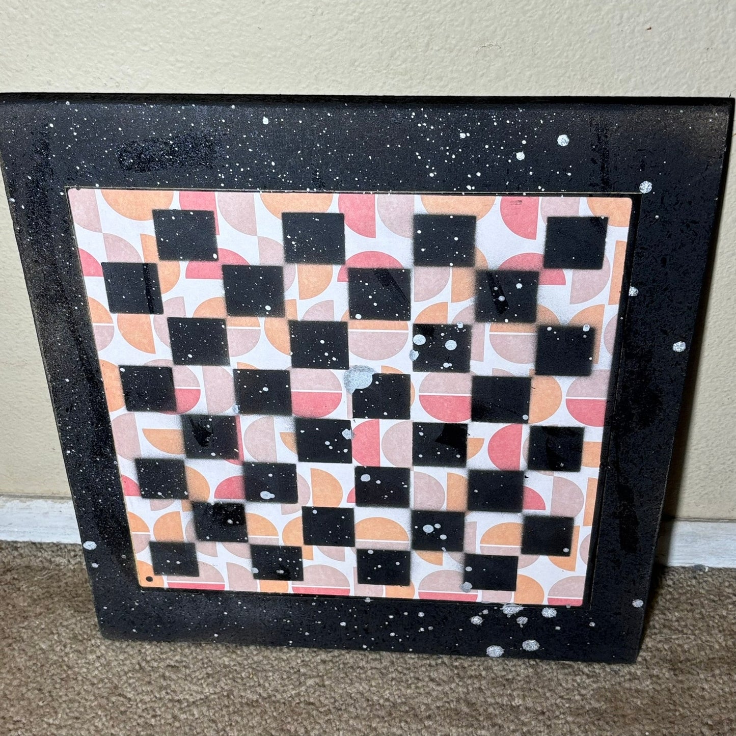Peach Pattern - Large Scrapbook Chess Board