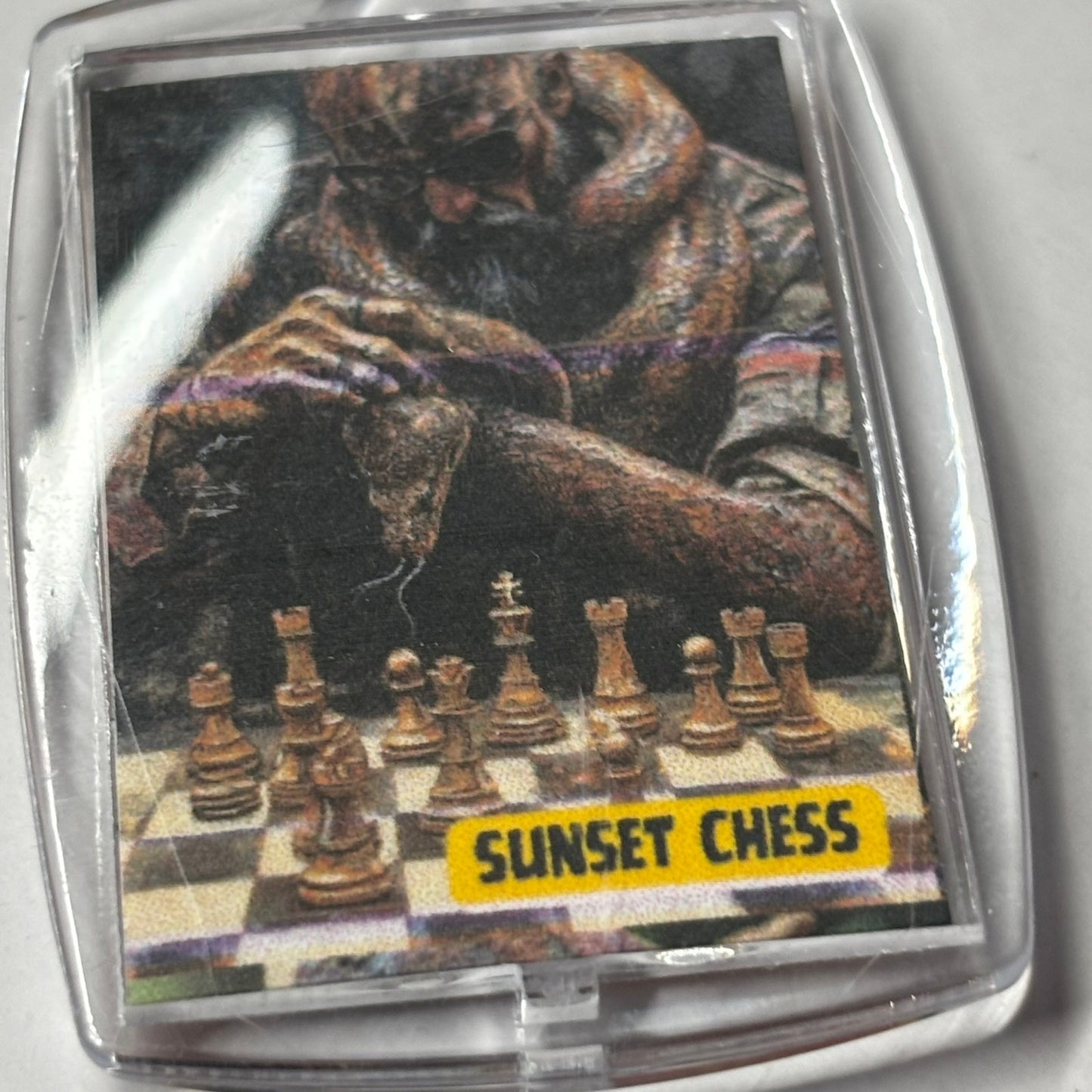 Man & His Snake - Chess  Photo Keychain