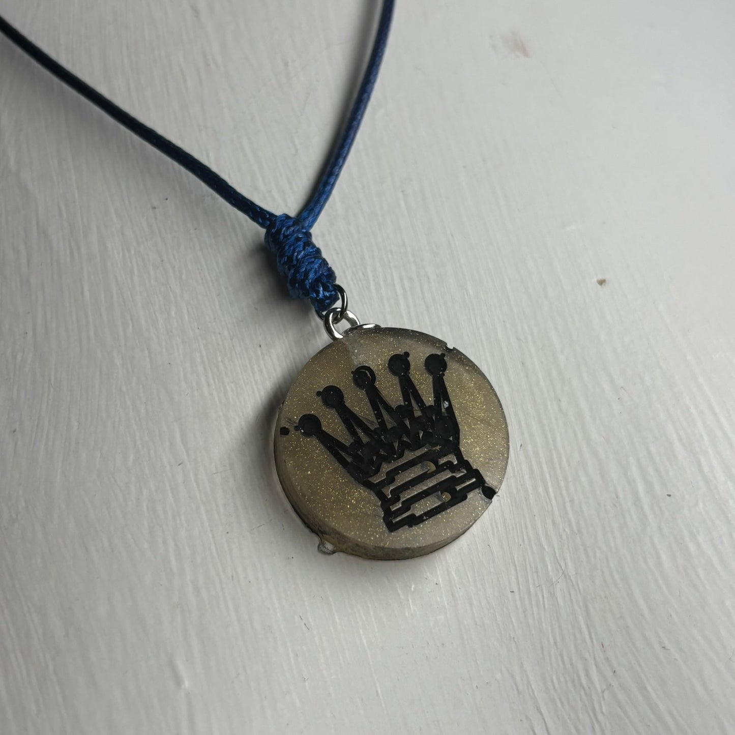 Tan Yellow Queen - Handmade Resin Chess Necklace