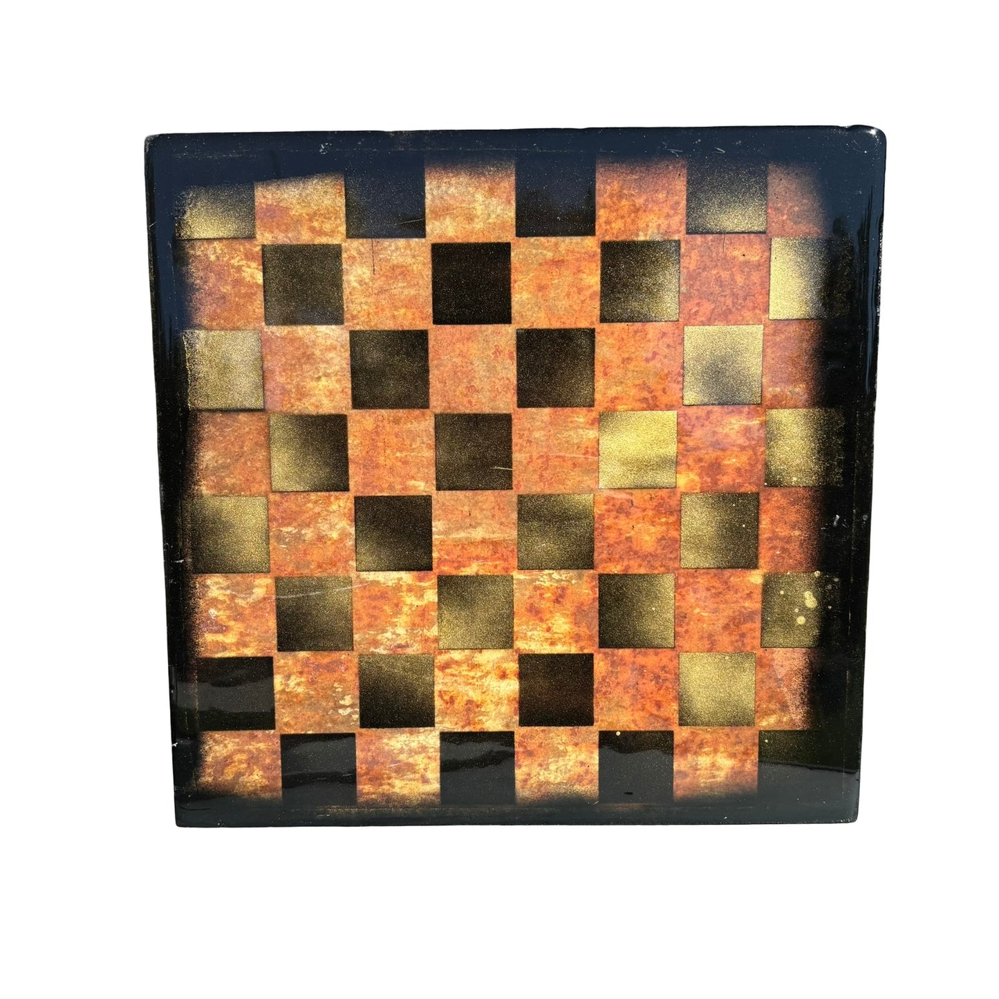 Rustic Orange - Resin Coated Chess Board