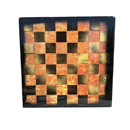 Rustic Orange - Resin Coated Chess Board