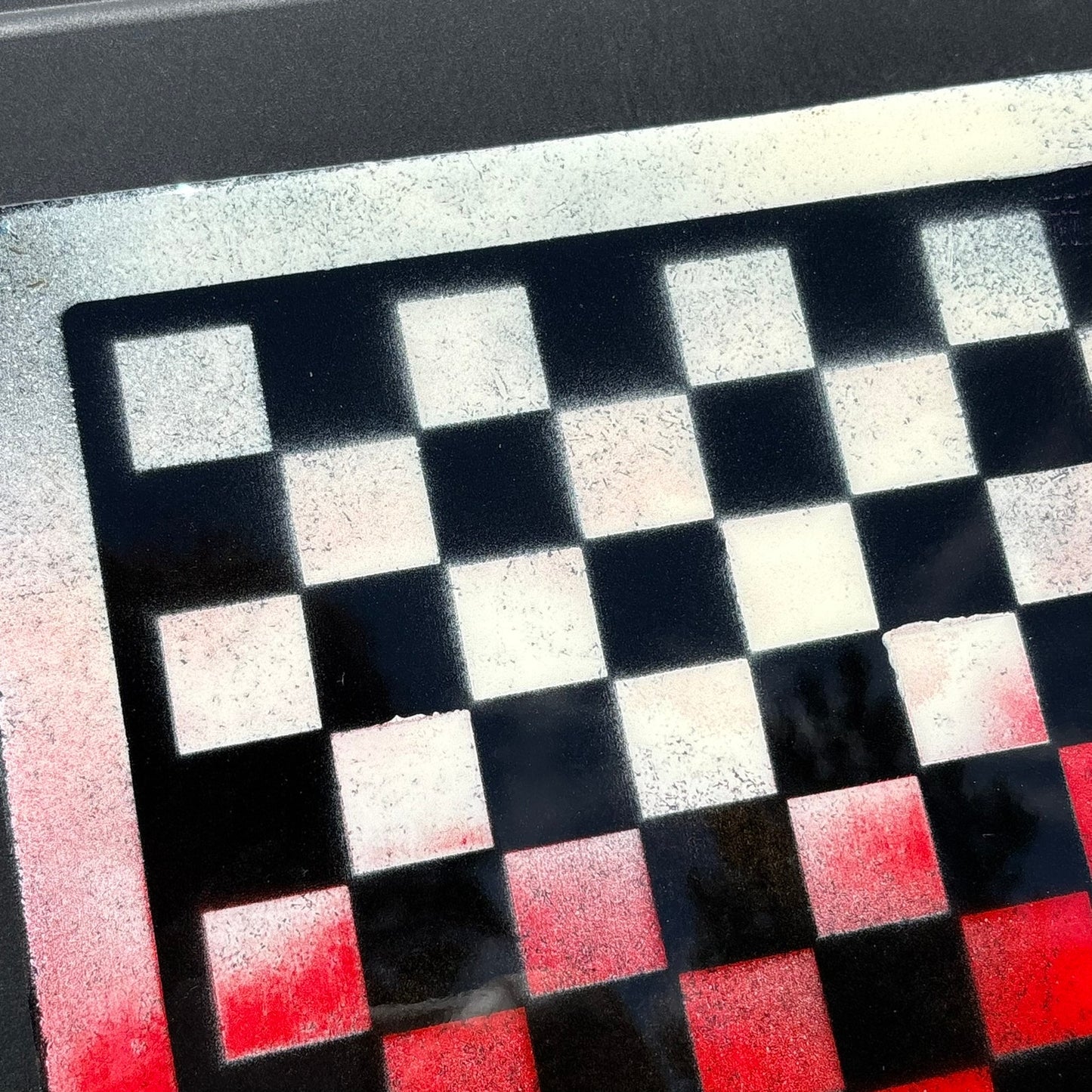 Red White Void - Resin Coated Chess Board
