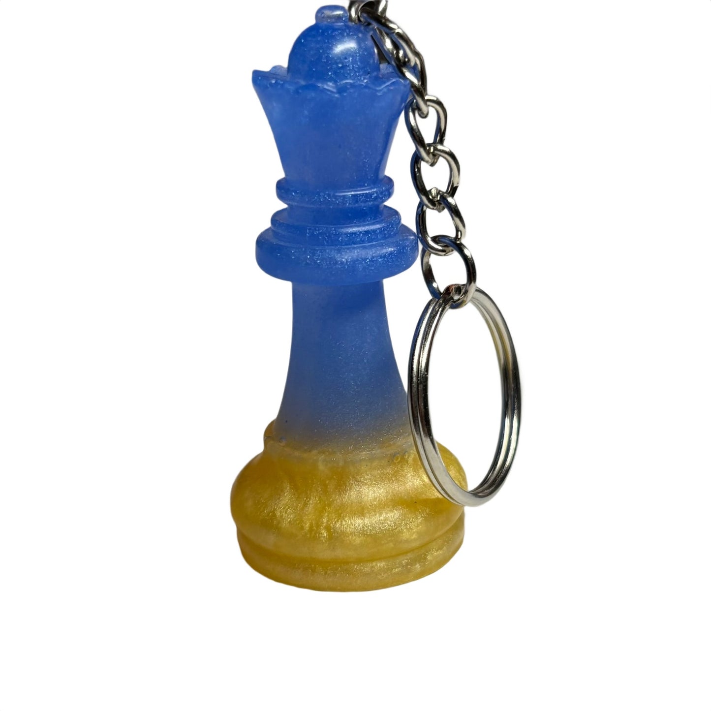 Blue Yellow Queen - Handmade Resin Keychain