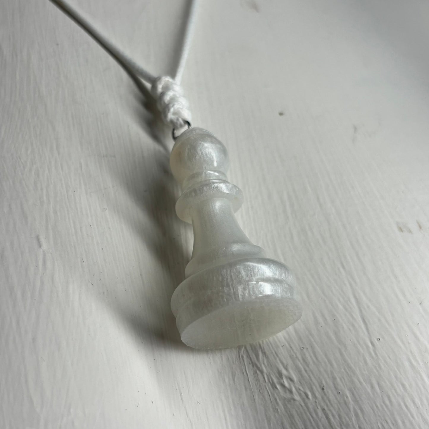 Supreme White - Handmade Resin Chess Necklace