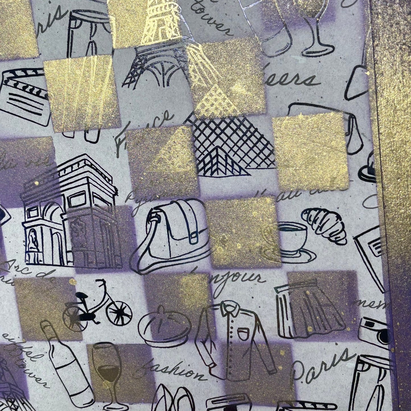 Golden Purple Pop Images - Large Scrapbook Chess Board