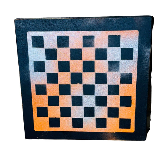 Blue Orange Mesh - Painted Chess Board