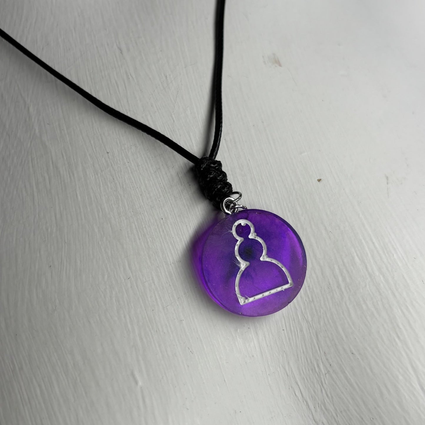 Purple Pawn - Handmade Resin Chess Necklace