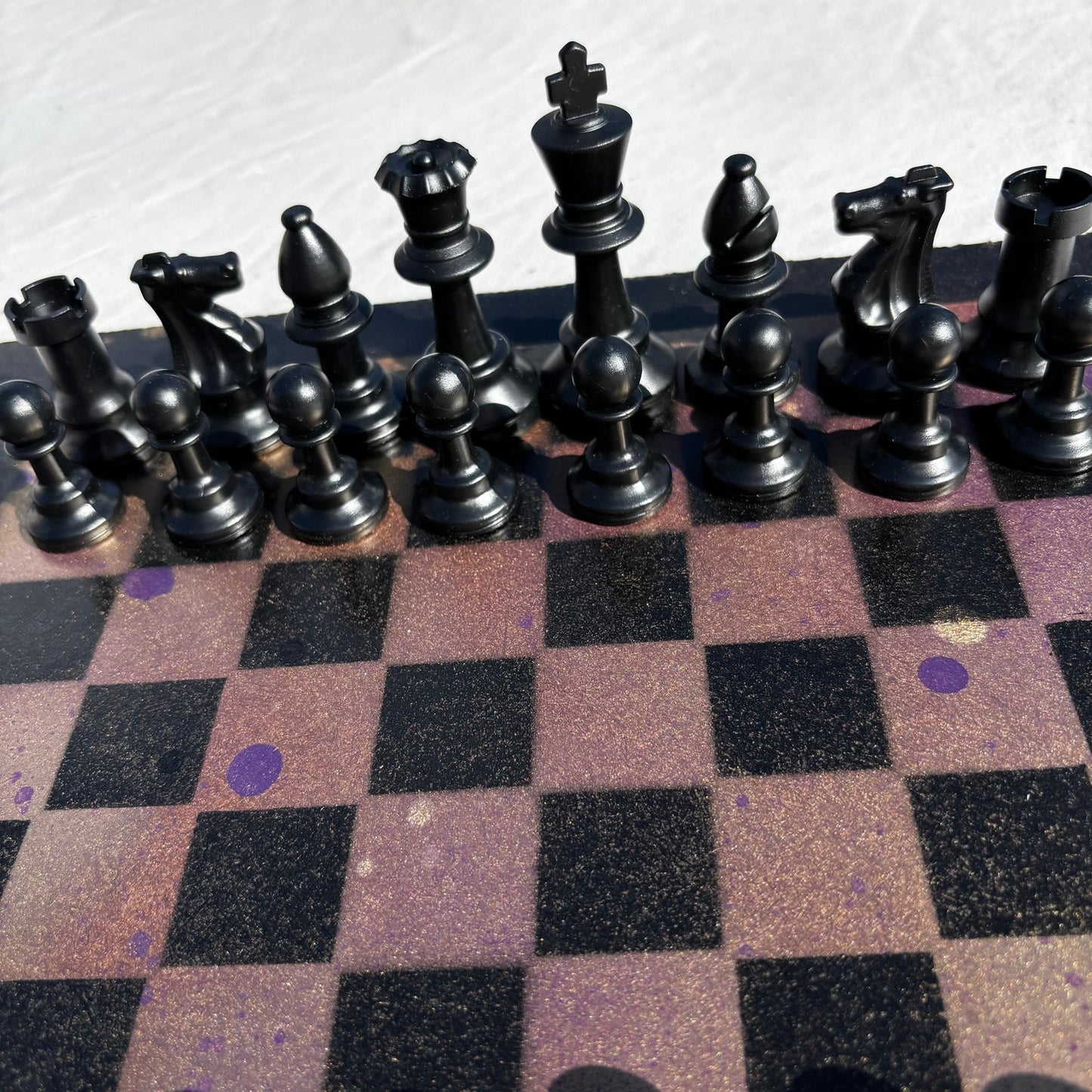 Purple Gold - Painted Chess Set