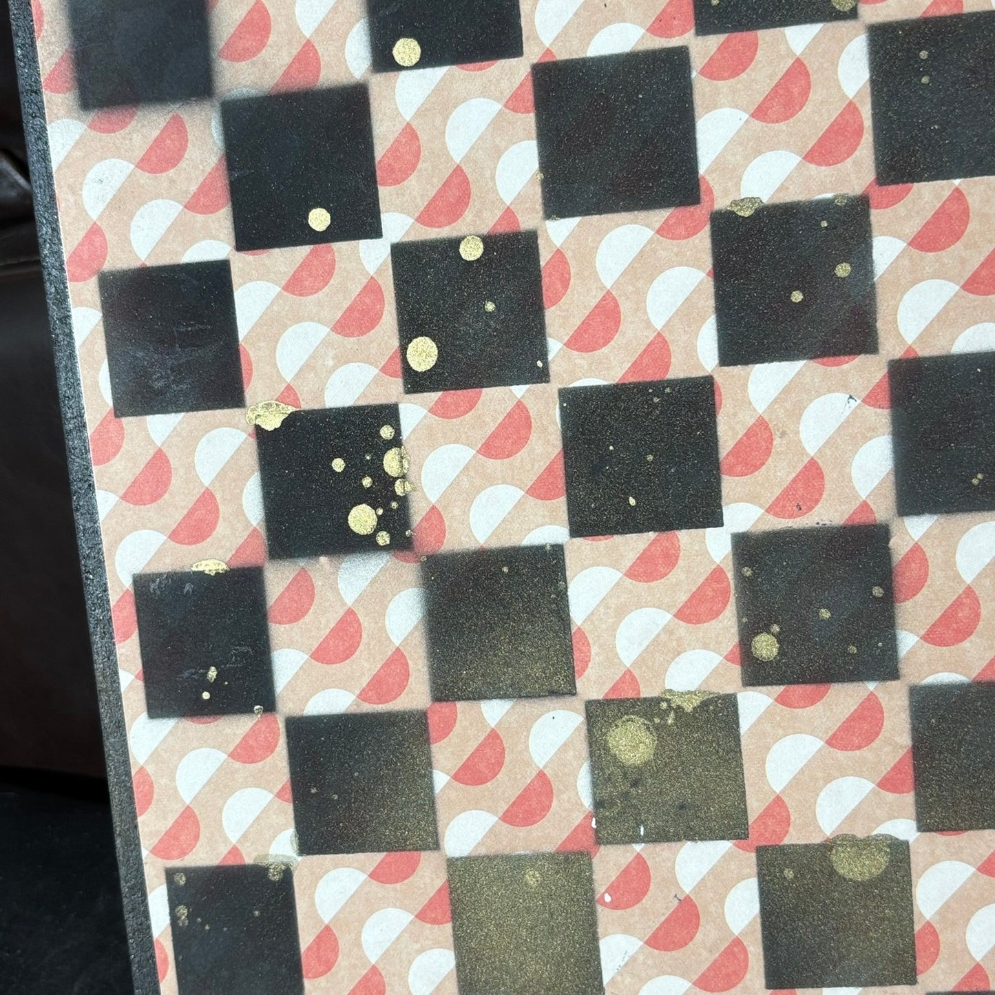 Orange Swirl - Scrapbook Chess Board