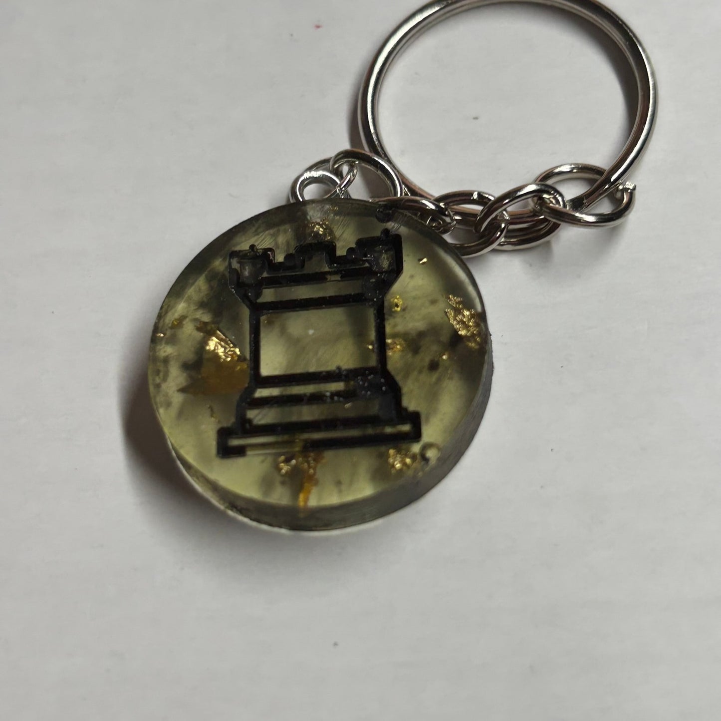 Lime Green Rook - Handmade Resin Keychain