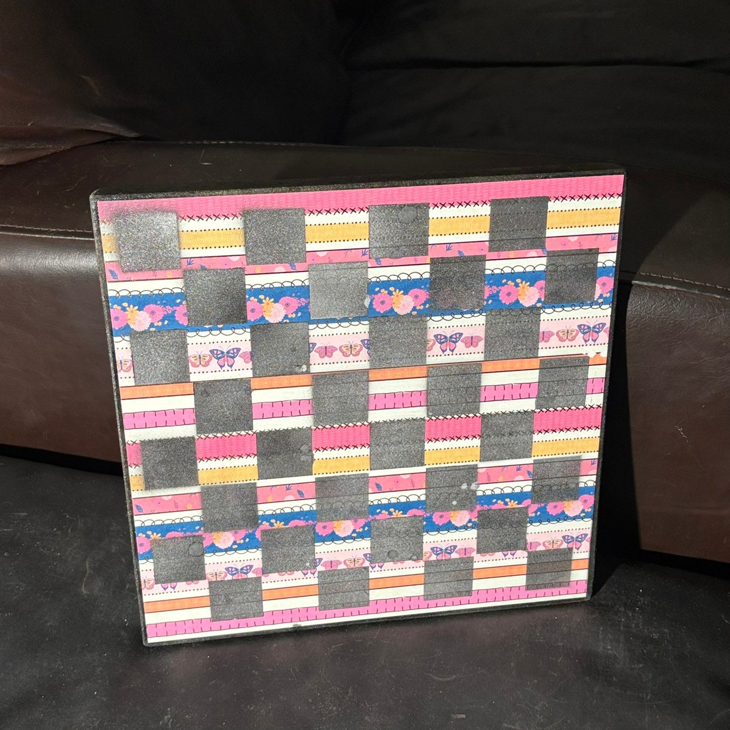 Lined Pink Buttery - Scrapbook Chess Board