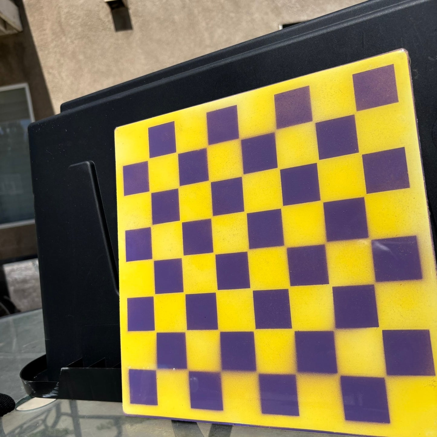 Yellow & Purple - Resin Coated Chess Board