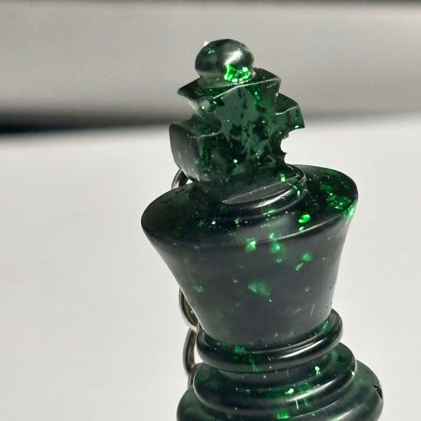 Dark Green King - Handmade Resin Keychain