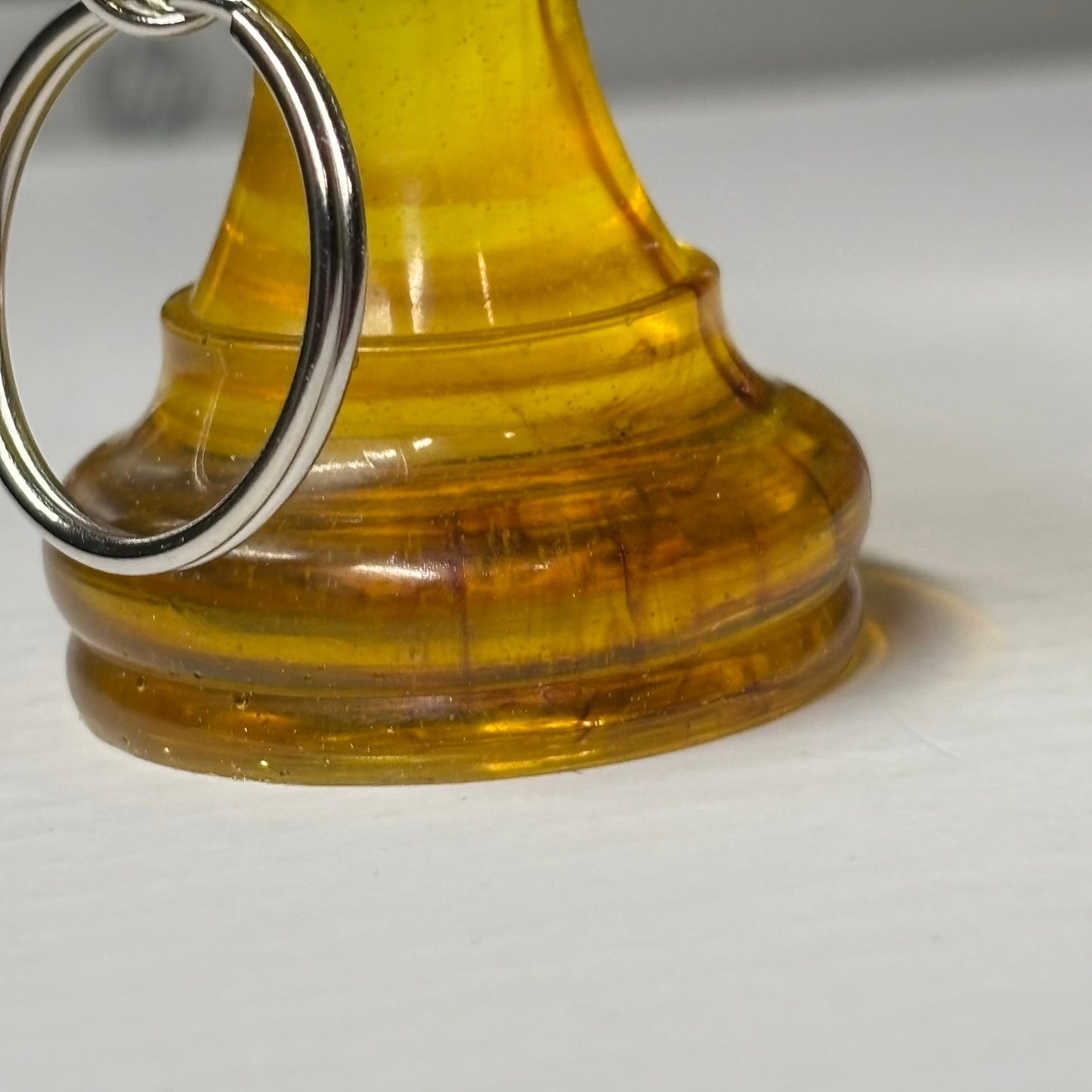 Translucent Yellow Bishop - Handmade Resin Keychain - Large Edition