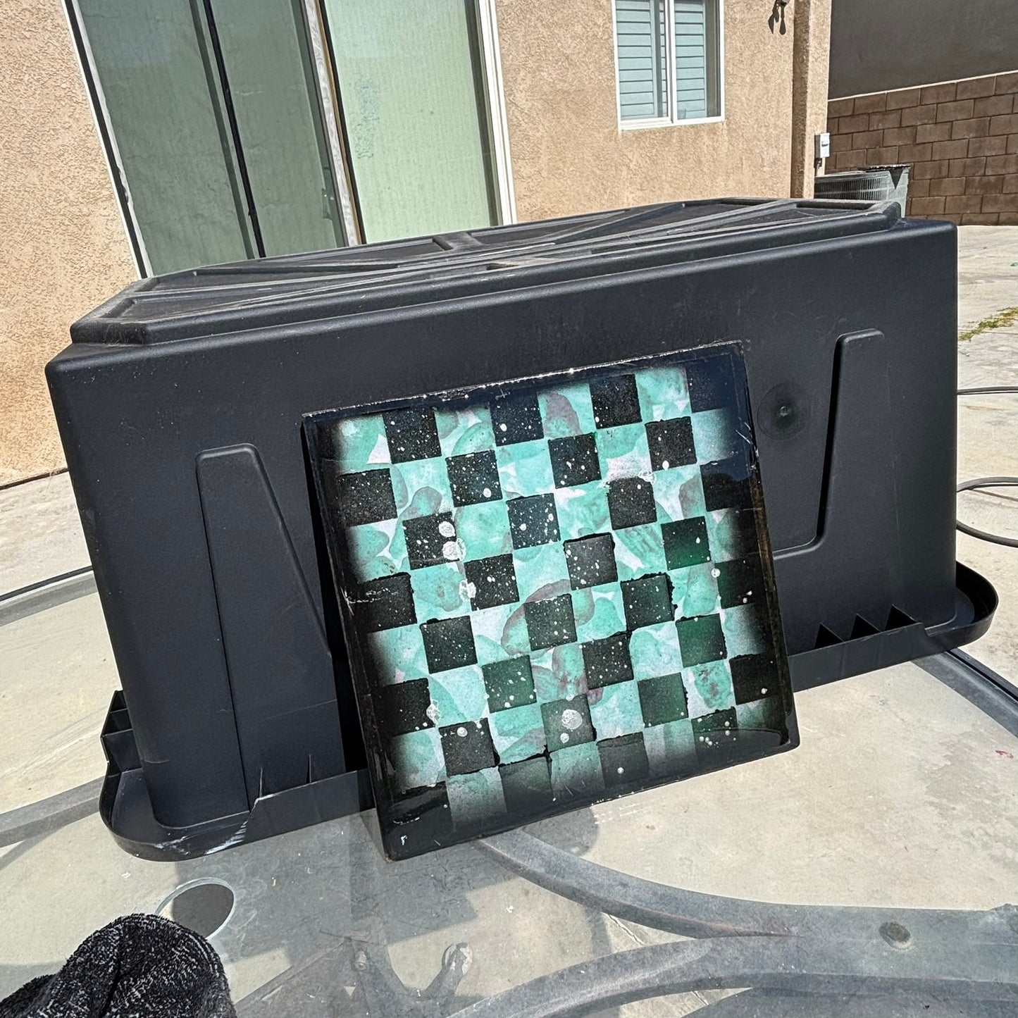 Cosmic Green - Resin Coated Chess Board