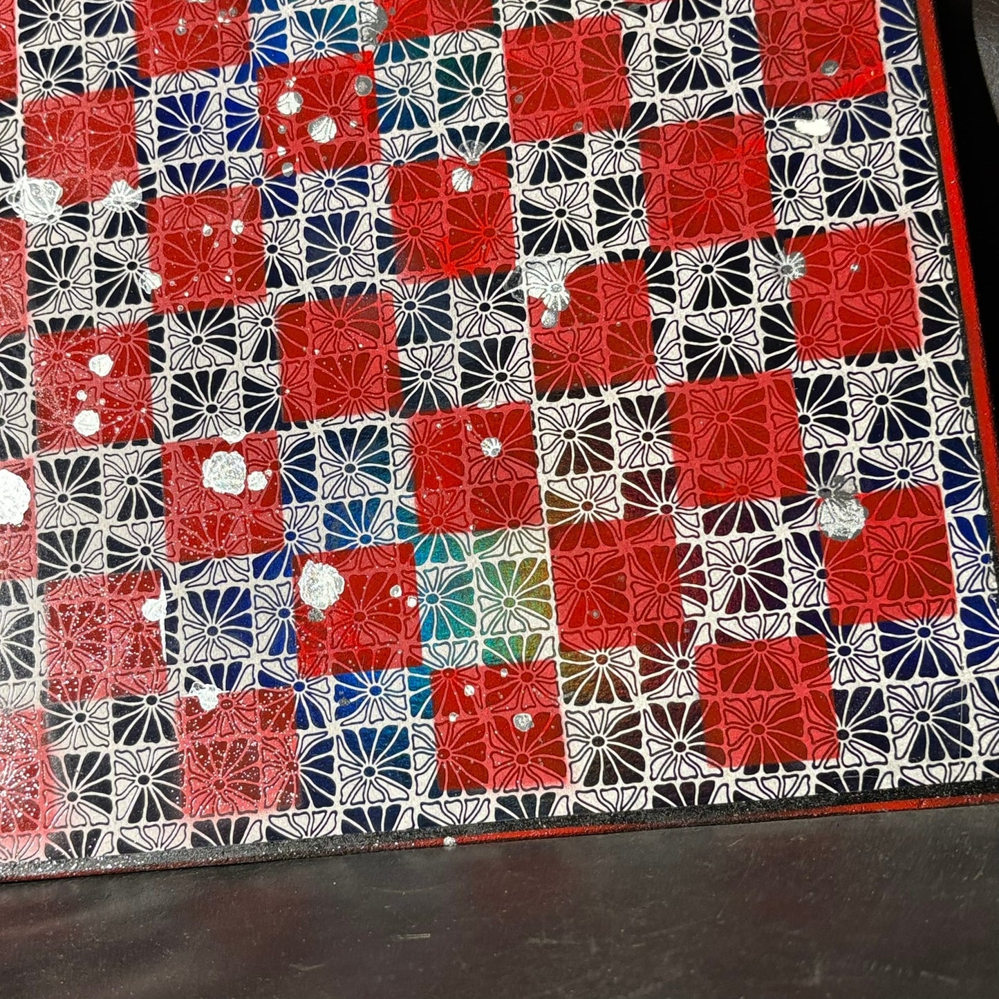 Vintage Shining Red - Scrapbook Chess Board