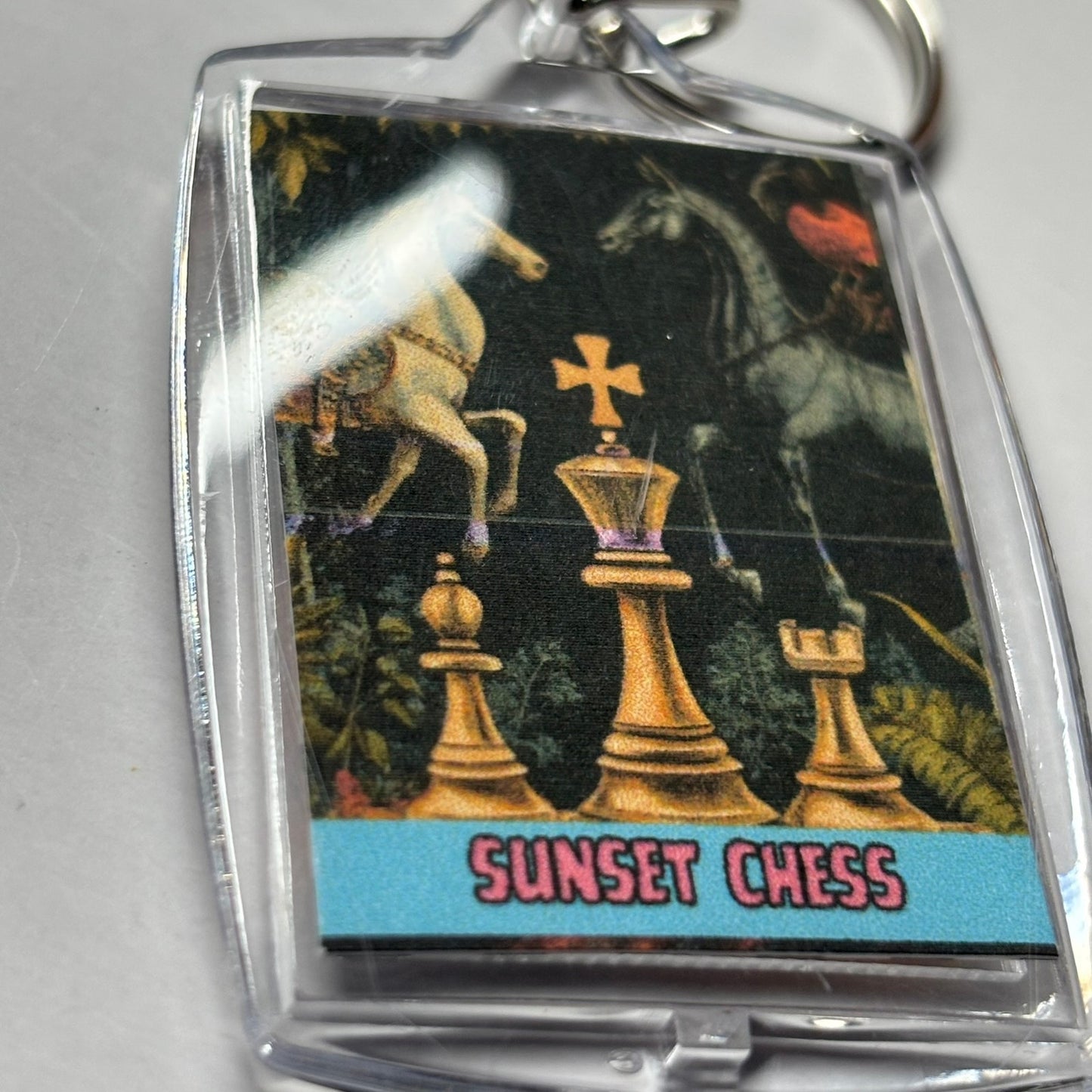 Horse Battle - Chess  Photo Keychain