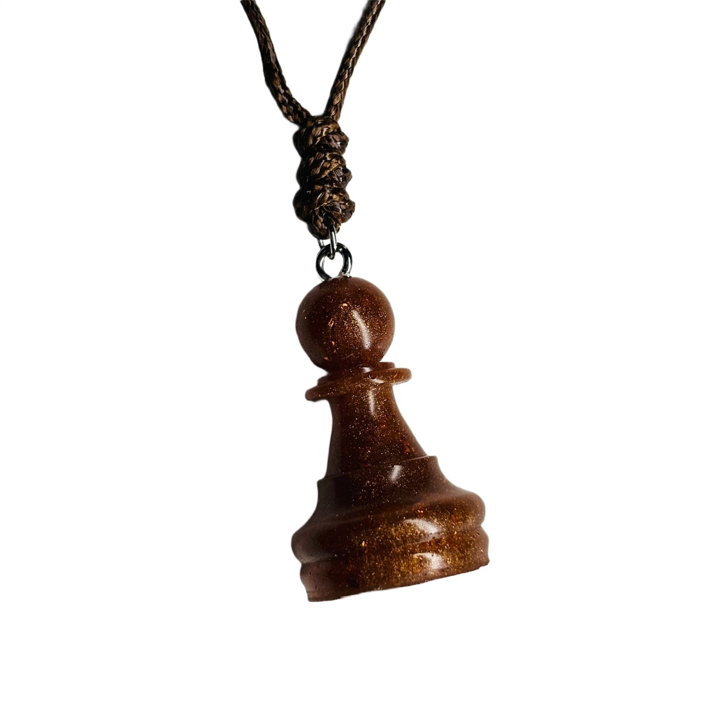 Brown Pawn - Handmade Resin Chess Necklace
