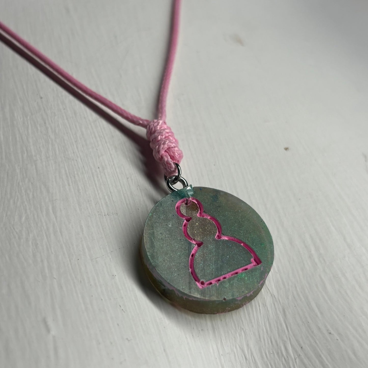 Forest Pink Pawn - Handmade Resin Chess Necklace