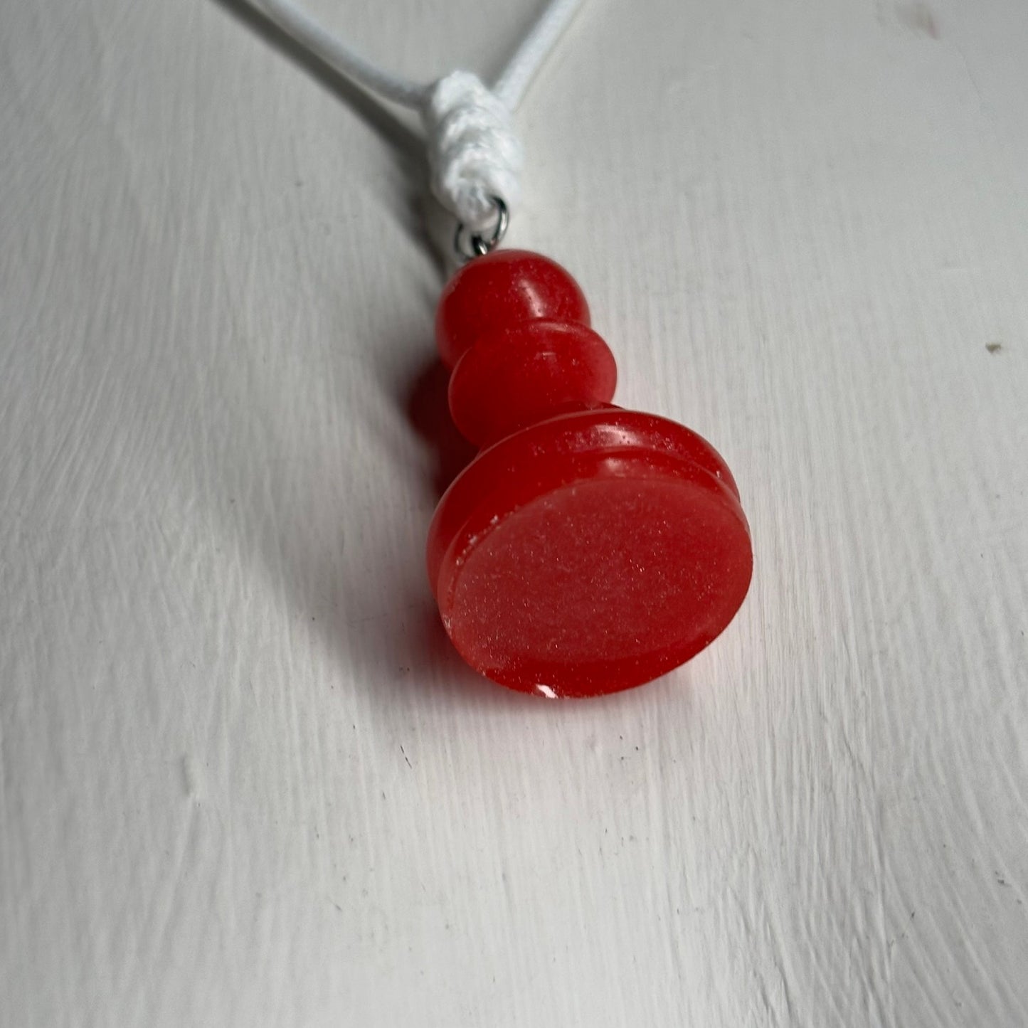 Candy Red Pawn - Handmade Resin Chess Necklace