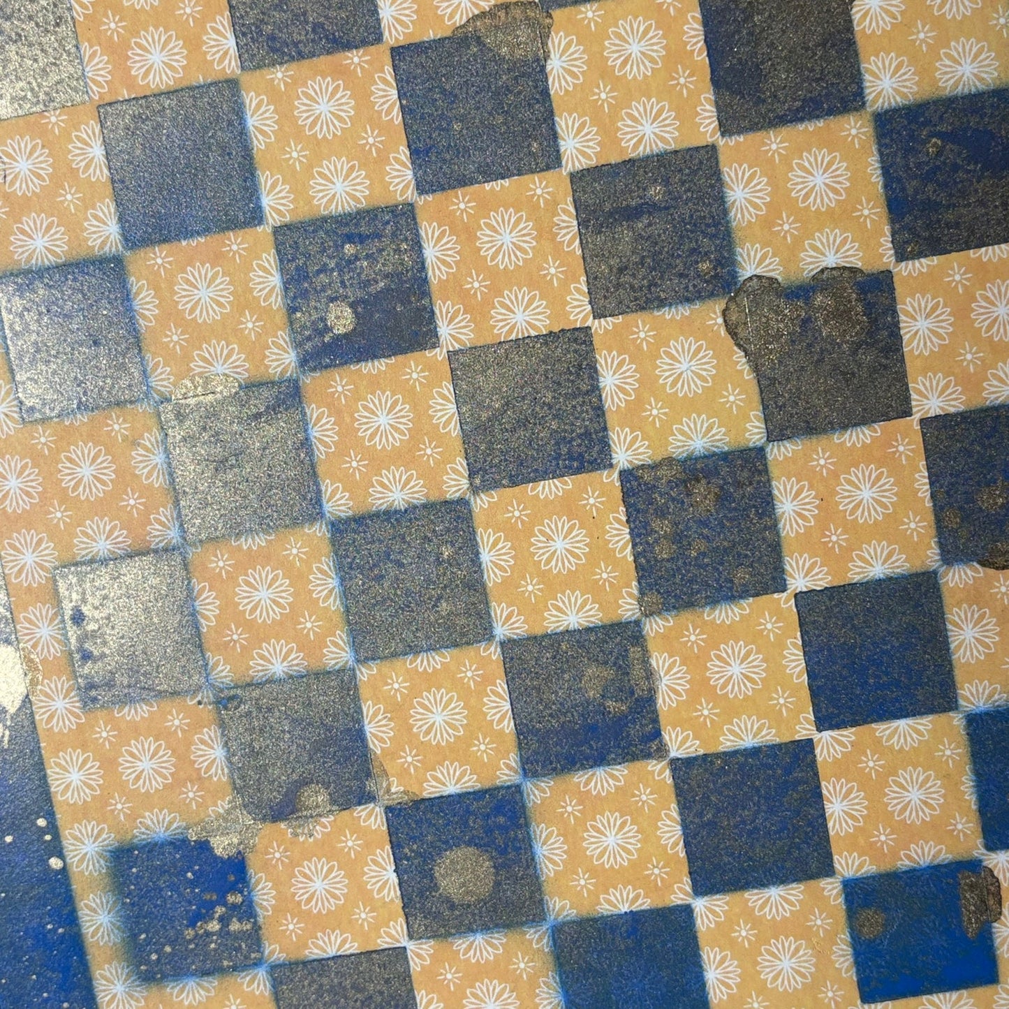 Blue & Yellow - Scrapbook Chess Board