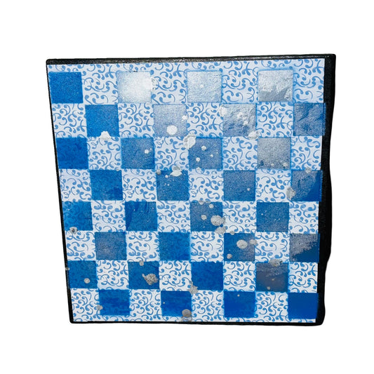 Blue Vintage Chrome - Scrapbook Chess Board