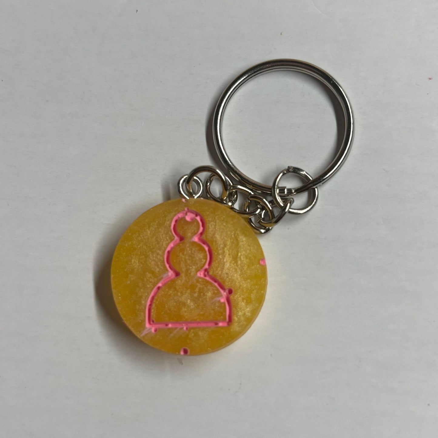 Banana Yellow Pink Pawn - Handmade Resin Keychain
