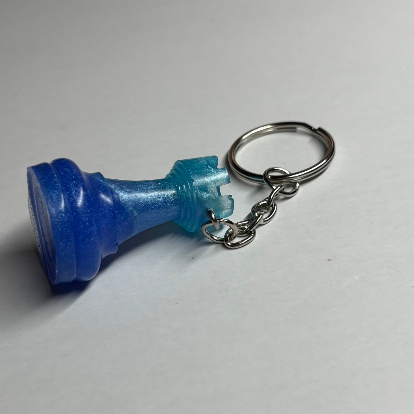 Blue Iced Rook - Handmade Resin Keychain