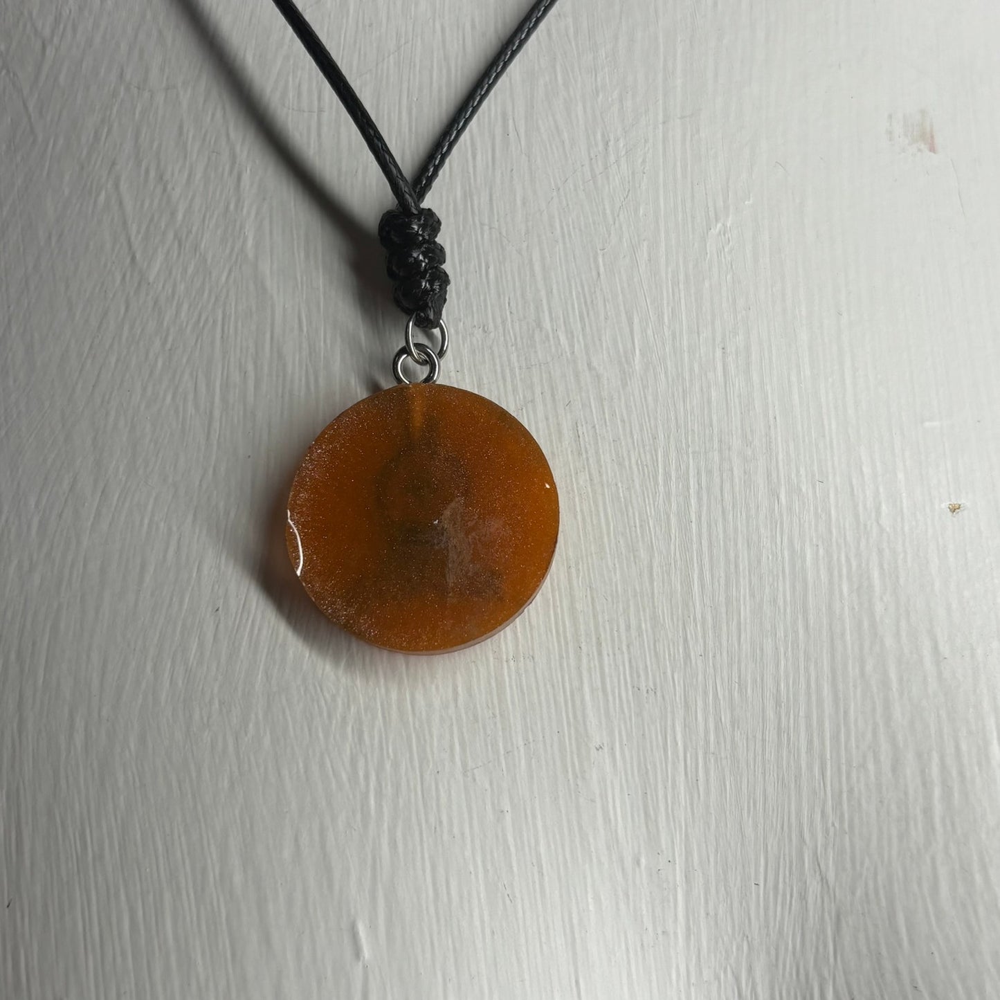 Orange Dark Bishop - Handmade Resin Chess Necklace