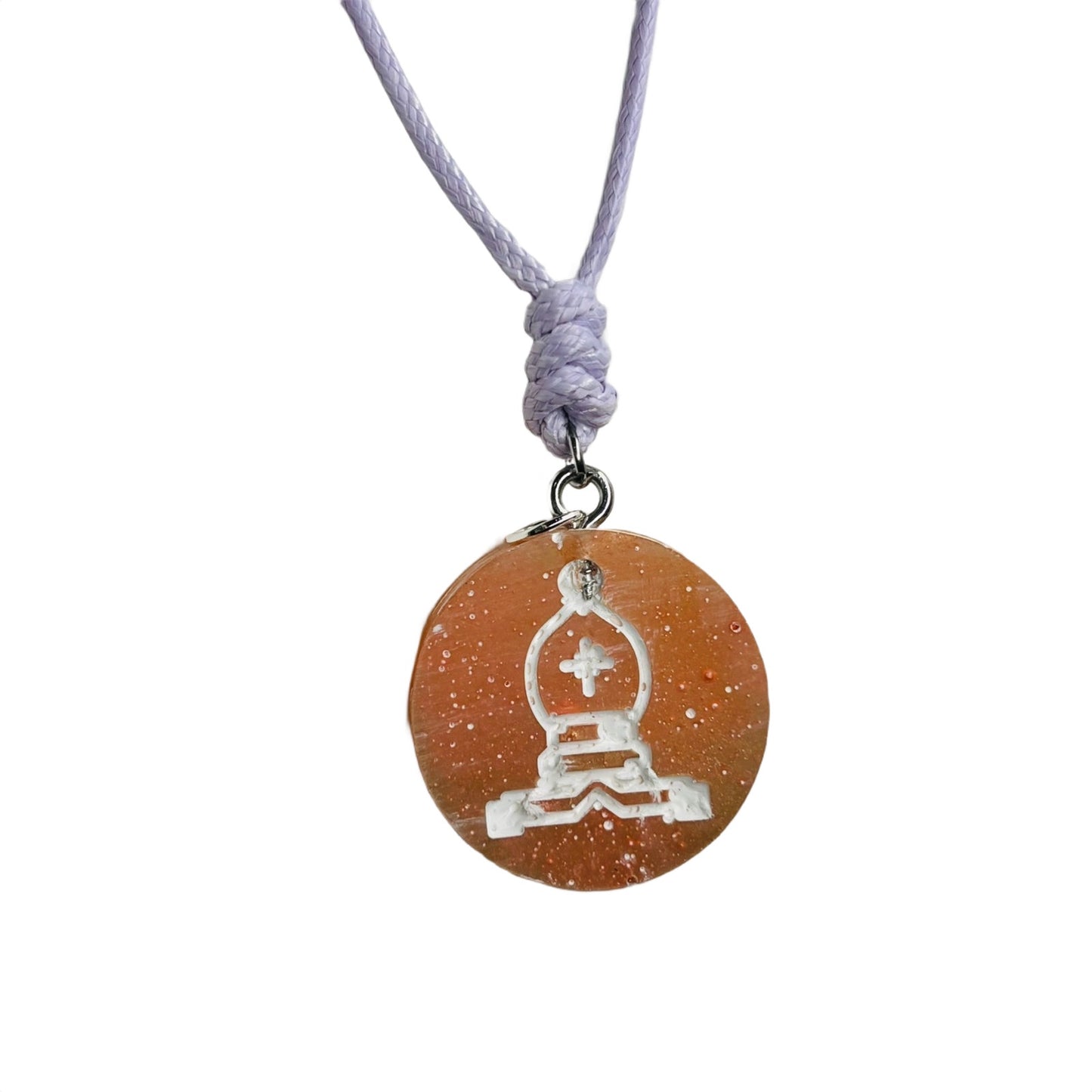 Orange Pawn - Handmade Resin Chess Necklace