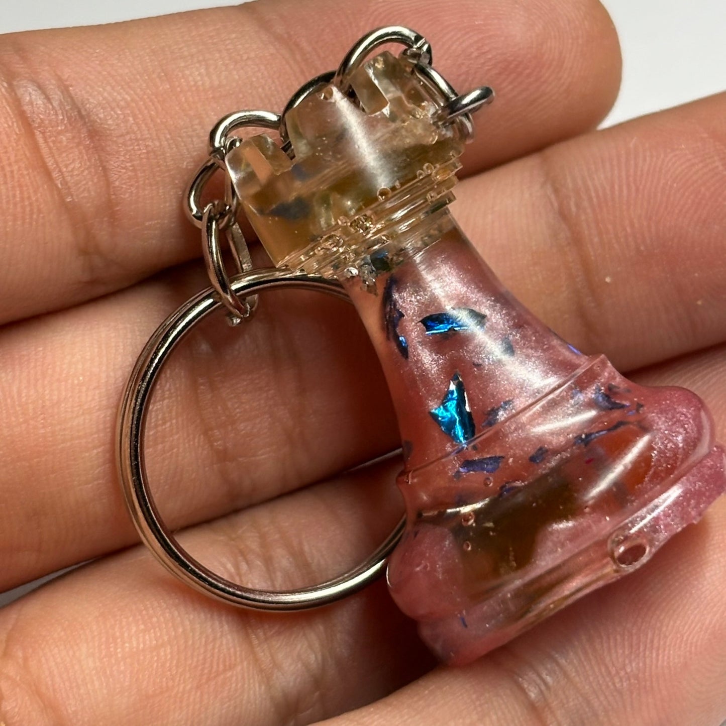 Beach Pink Rook - Handmade Resin Keychain