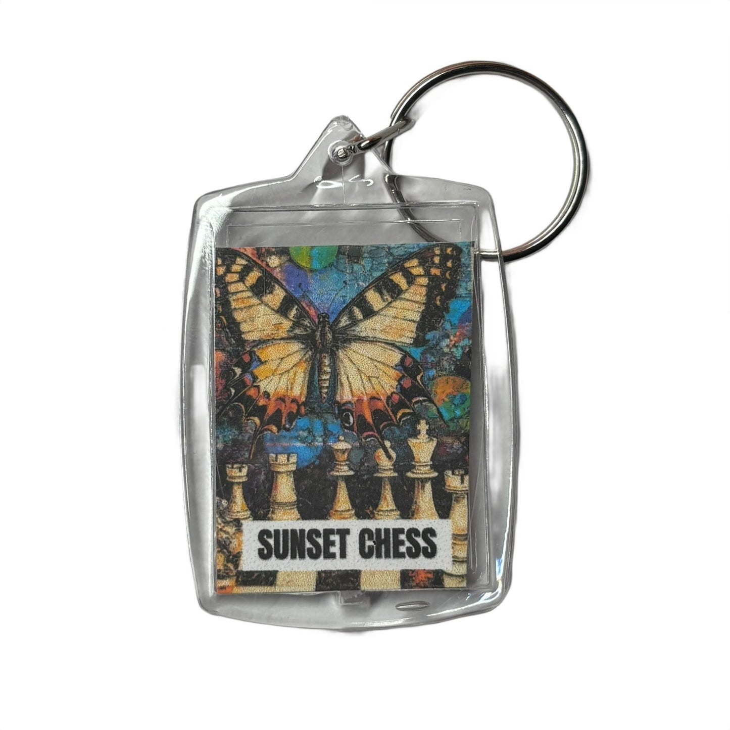 Butterfly - Chess  Photo Keychain