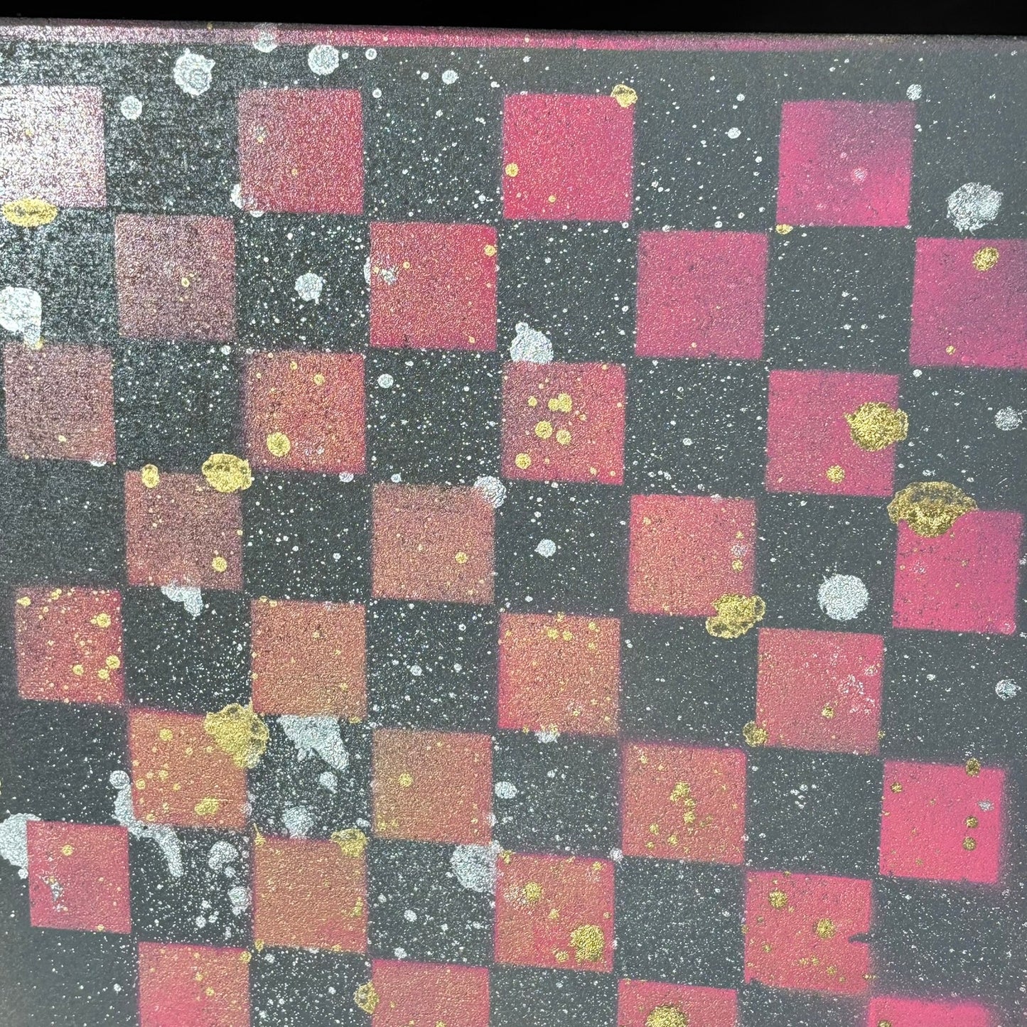 Gray & Pink - Painted Chess Board