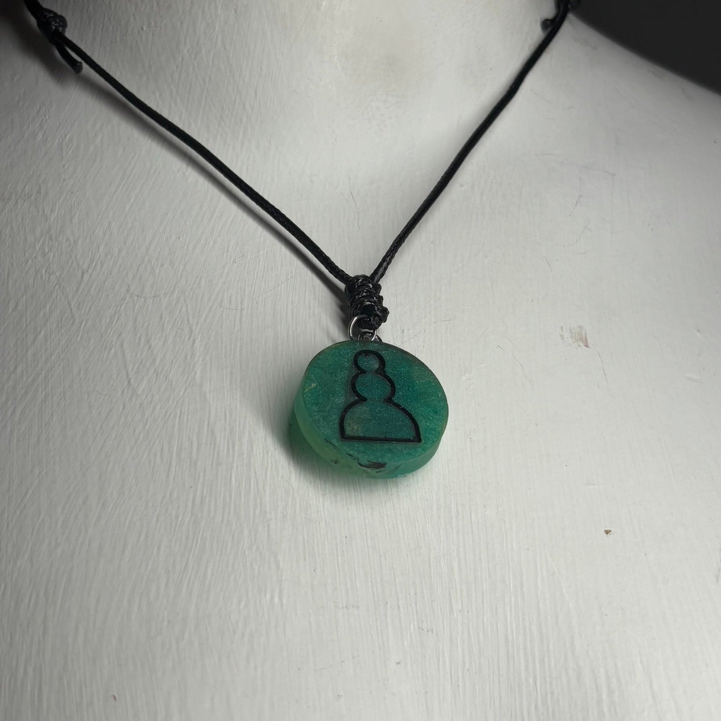 Rush Green Pawn - Handmade Resin Chess Necklace