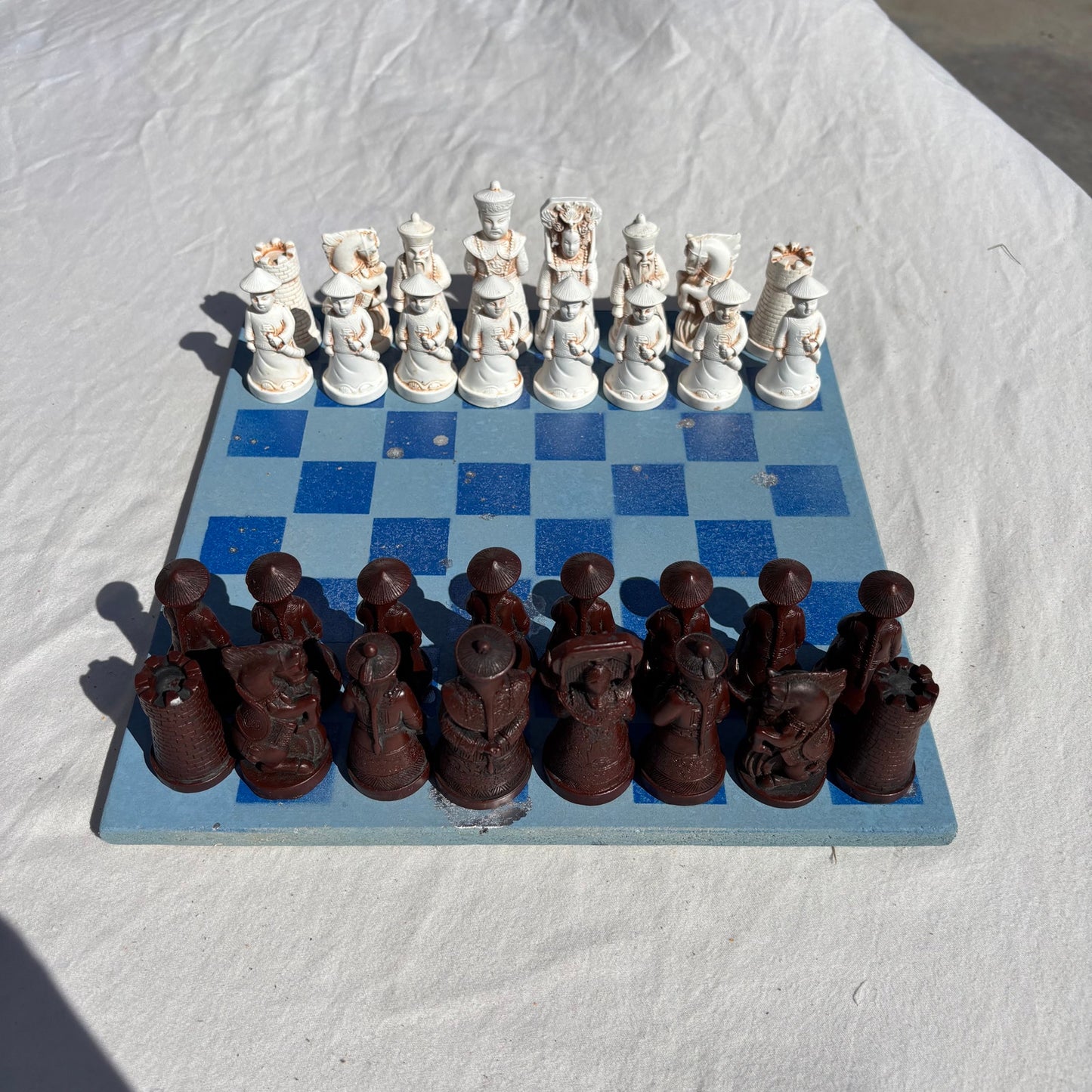 Simple Blue - Chinese Edition Chess Set