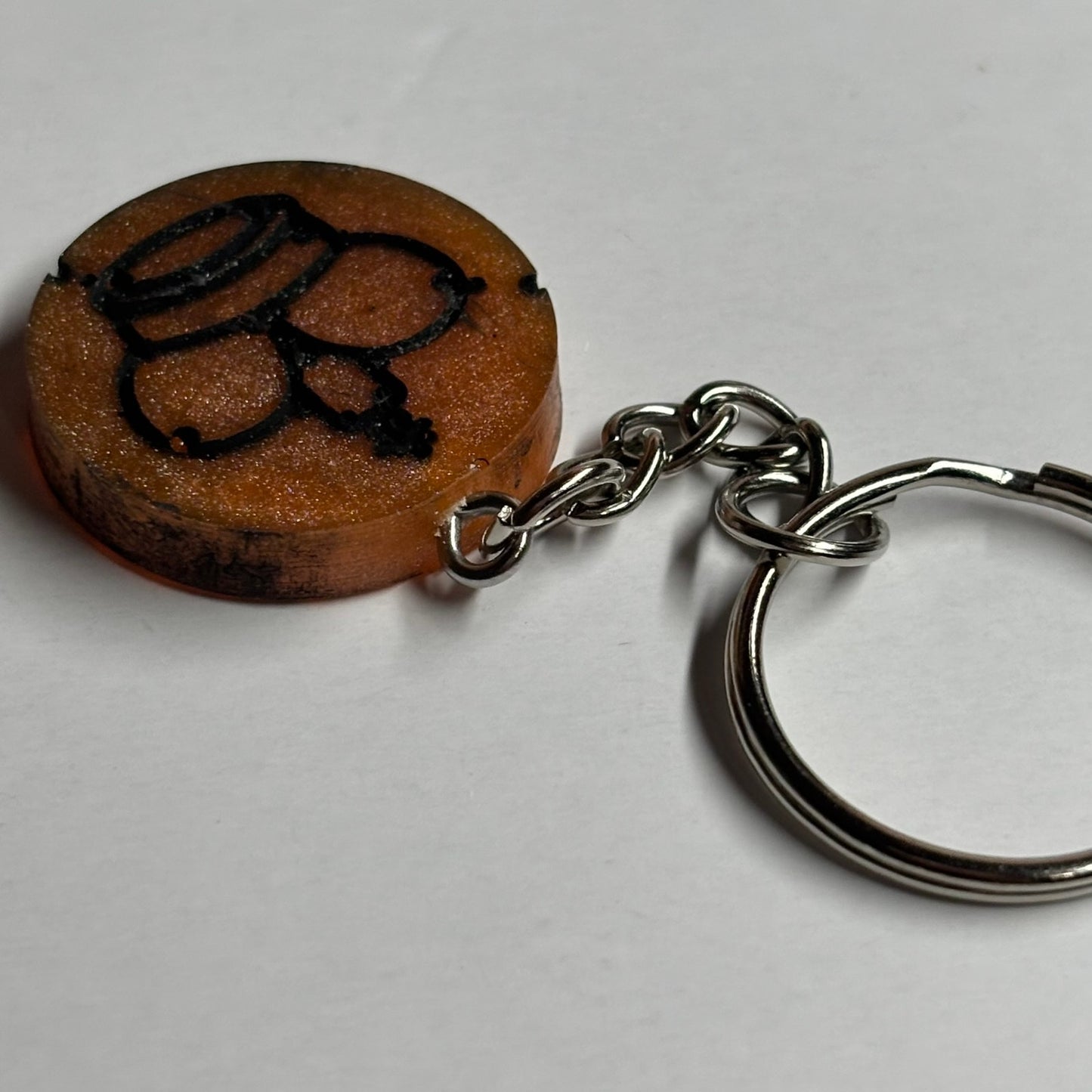 Dirty Orange King - Handmade Resin Keychain - Flat Edition