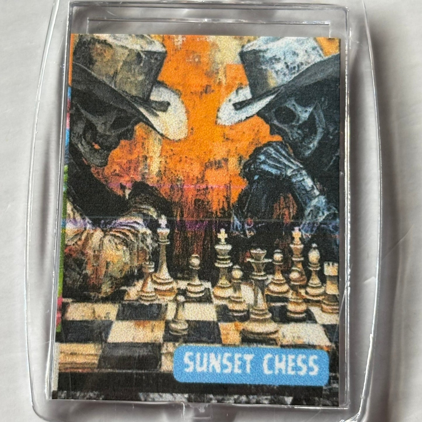 Skeleton Cowboys - Chess  Photo Keychain