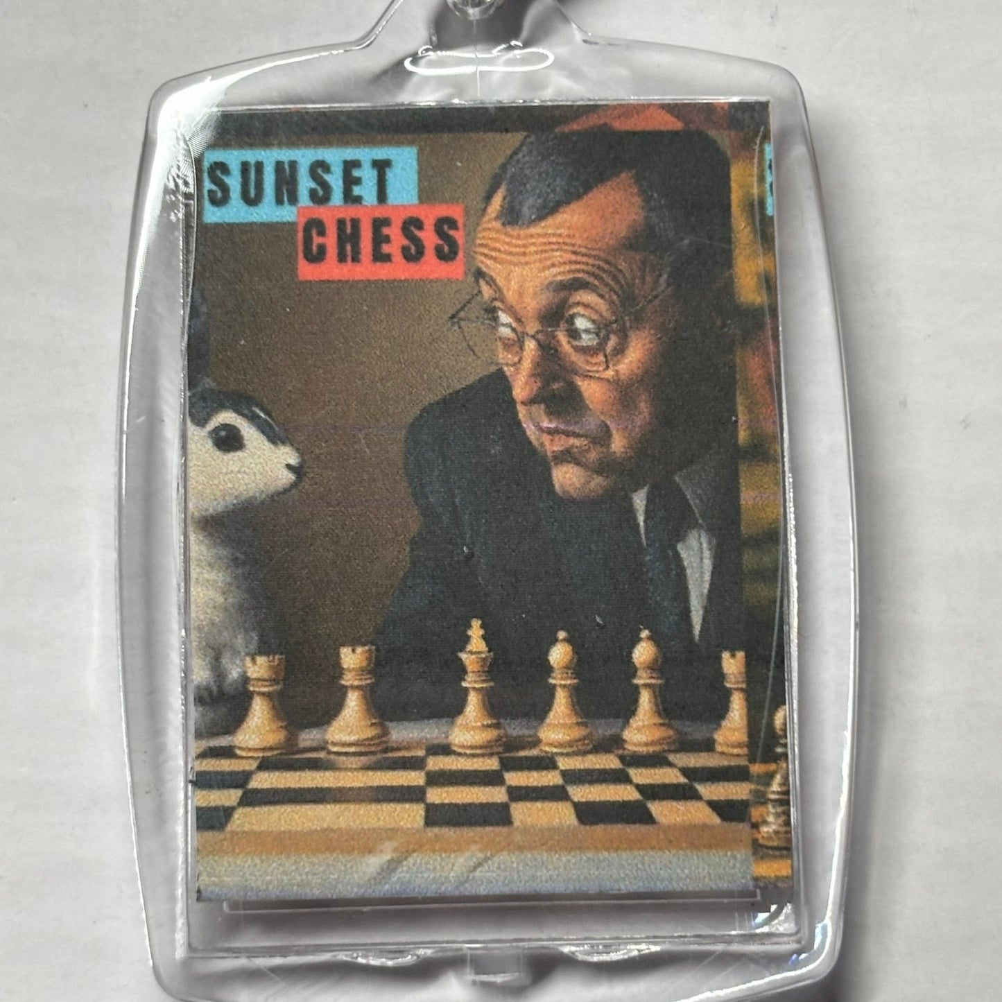 Caught Off Guard - Chess  Photo Keychain