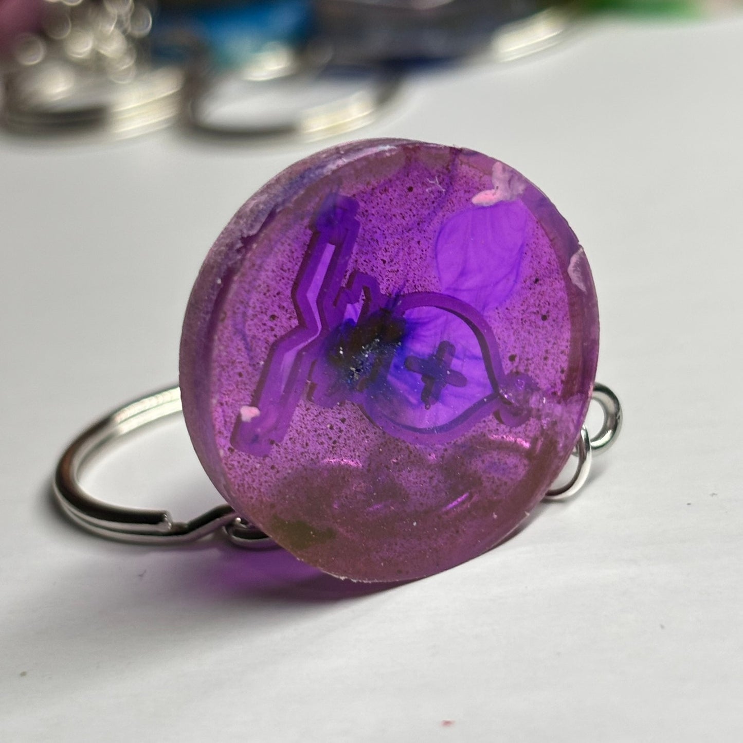 Transparent Purple Pink Bishop - Handmade Resin Keychain